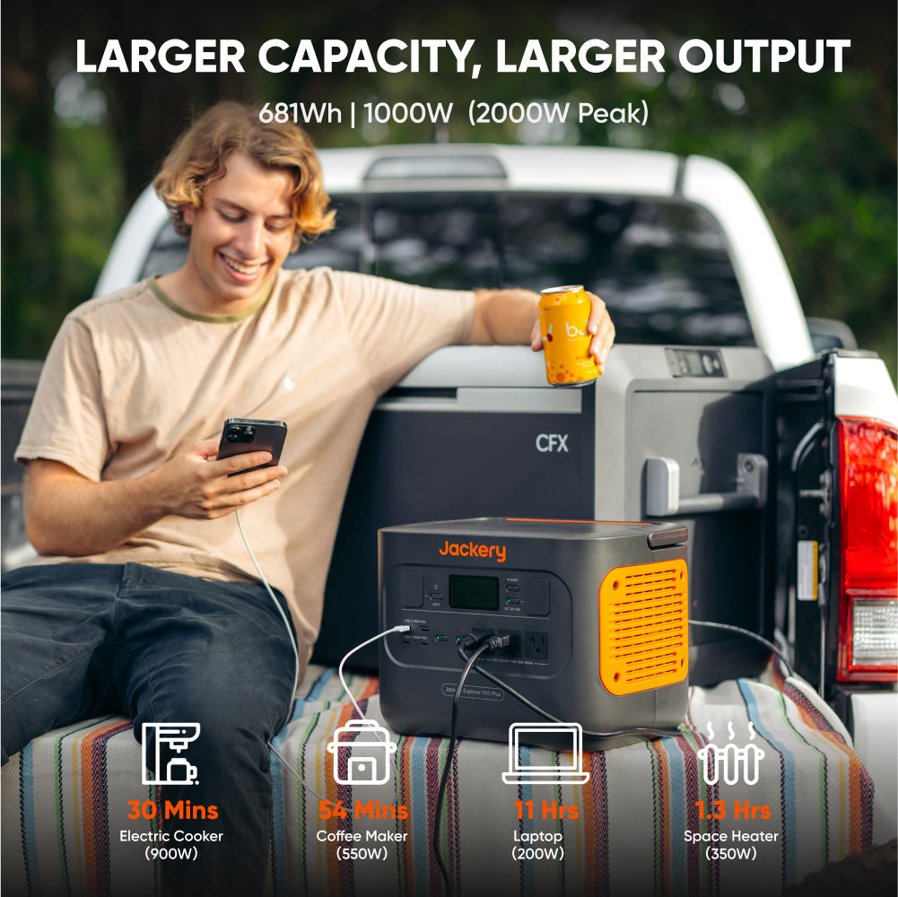 Jackery Explorer 700 Plus 680Wh Portable Power Station with Solar Charging