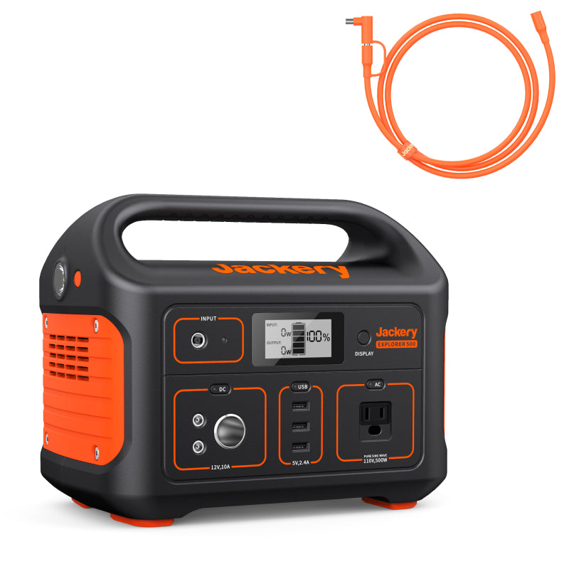 Jackery Explorer 500 Portable Power Station - 518Wh, 500W, Lightweight